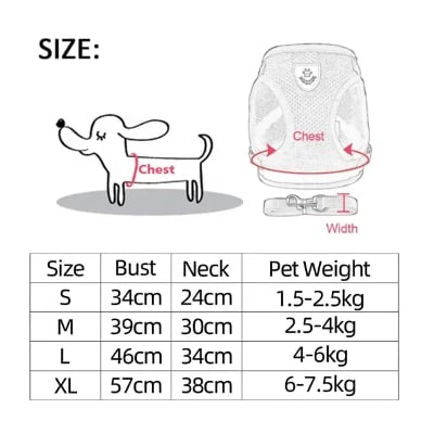 Picture of (S Size) Cat Pet Kitten Cats/Small Dog Puppy Jacket Harness & Leash Breathable Reflective