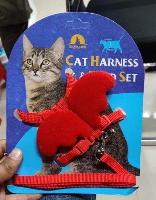 Picture of Pet Small Cat Belt Harness Nylon Leash Beautiful Angel Wing Dog-Harness-Leash-Belt-Pet - Red - 