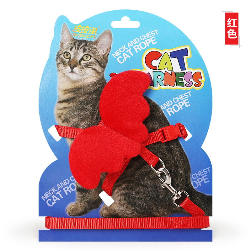 Picture of Pet Small Cat Belt Harness Nylon Leash Beautiful Angel Wing Dog-Harness-Leash-Belt-Pet