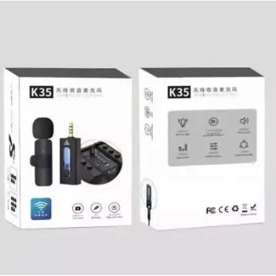 Picture of K35 Single Wireless Microphone 100% Authentic for Smartphone, DSLR Camera and Speakers-Black