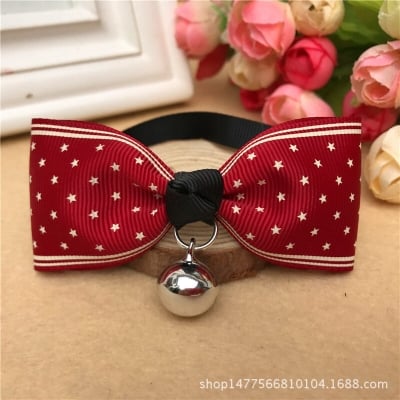 Picture of Luxury Bow Design Cat Collar Neck Bow Strap - Red - 