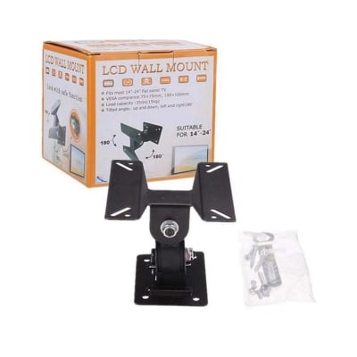 Picture of 14-24 inch 180 Degree Swivel Tilt LED LCD TV Wall Mount Bracket Monitor Holder-Black