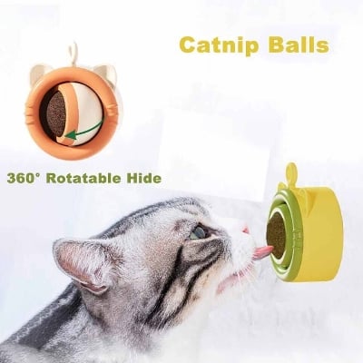 Picture of 360 degree Rotating Pet Catnip Toy Bite-resistant Licking Kitten Mint Catnip Balls - 10 gm