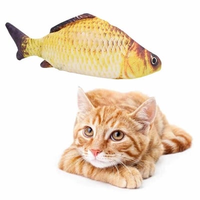 Picture of Non-Electric Fish Toy Realistic Plush Simulation Fish Funny Interactive Pets Pillow fish - Multicolor - 