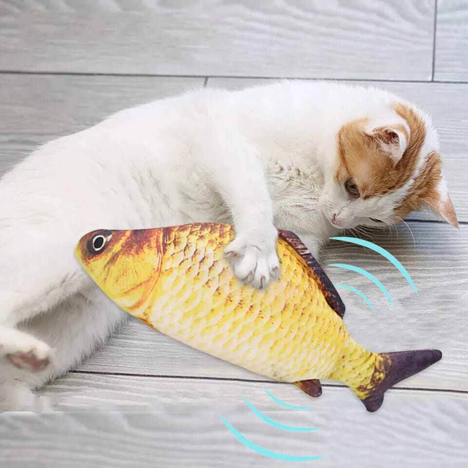 Picture of Non-Electric Fish Toy Realistic Plush Simulation Fish Funny Interactive Pets Pillow fish - Multicolor - 