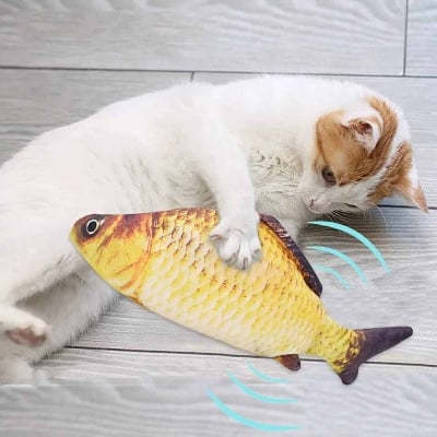 Picture of Non-Electric Fish Toy Realistic Plush Simulation Fish Funny Interactive Pets Pillow fish - Multicolor - 