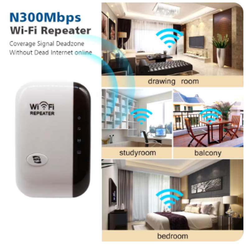 Picture of 300Mbps WiFi  Wireless-N 802.11 AP Router Extender Signal Booster Range-White