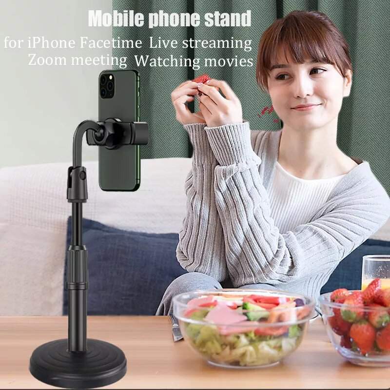 Picture of Height Adjustable Mobile Phone Stand Holder for Live Stream-Black