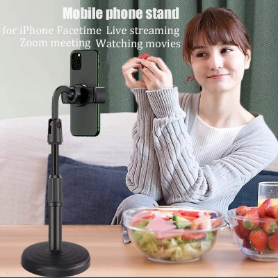 Picture of Height Adjustable Mobile Phone Stand Holder for Live Stream-Black