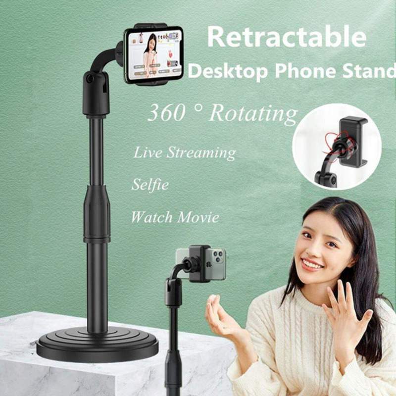 Picture of Height Adjustable Mobile Phone Stand Holder for Live Stream-Black