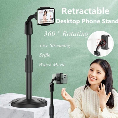 Picture of Height Adjustable Mobile Phone Stand Holder for Live Stream-Black