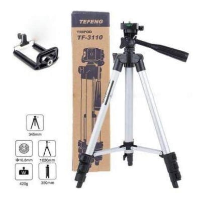 Picture of Tripod 3110 Camera Stand with Phone Holder Clip TikTok Stand-Silver