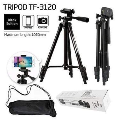 Picture of Tiktok Tripod 3120 Camera Stand with Phone Holder Clip -Black