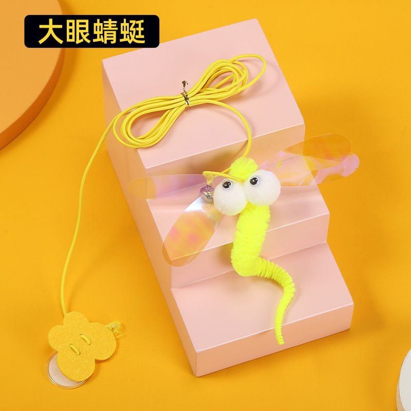 Picture of Self-healing elastic cat toy feather bell, cat amusing stick, door hanging swing, little mouse toy cat to relieve boredom (gass foring) - Multicolor - 