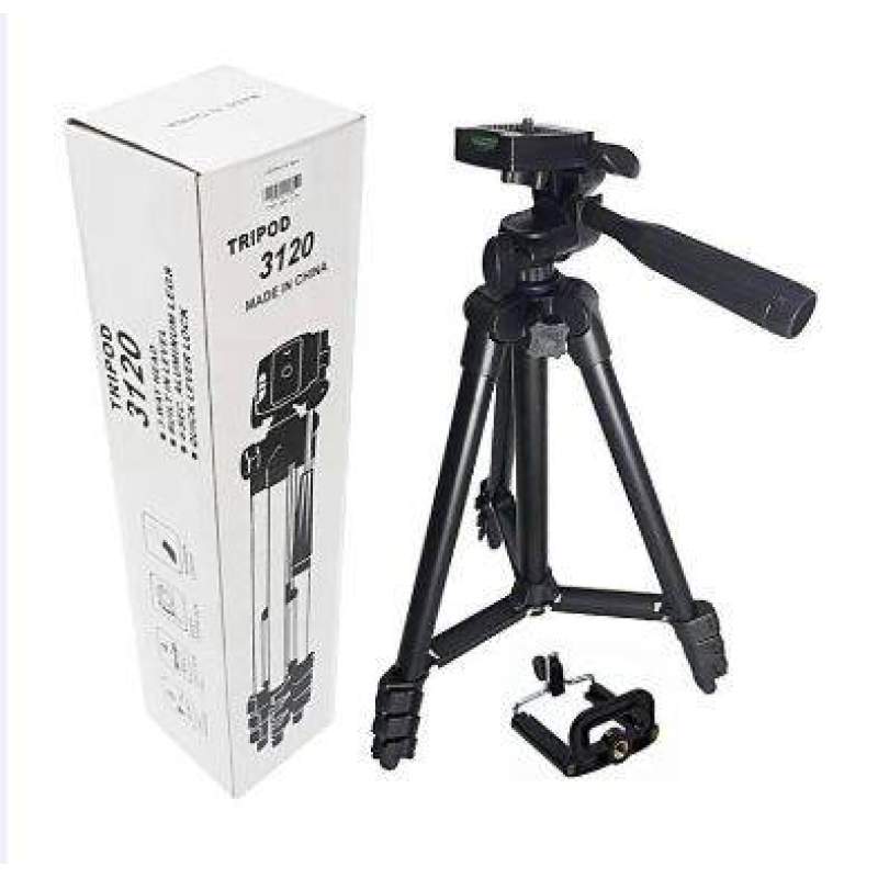 Picture of Tiktok Tripod 3120 Camera Stand with Phone Holder Clip -Black