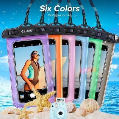Picture of Waterproof Mobile Bag PVC Mobile Phone Cases Clear Pouch Case Water Proof Cell Phone Bag With Lanyard-Multicolor