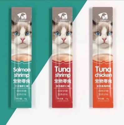 Picture of Pelen Creamy Cat Treats 15G Tuna And Shrimp Flavour - 1 pcs - 20 gm