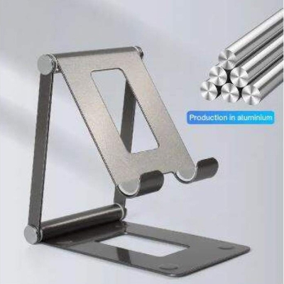 Picture of Aluminum Alloy Portable iPad Stand Compatible 4.7-11 Inch Tablet Phone Holder Adjustable Desktop Phone Tablet Stand-Black