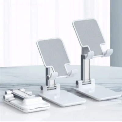 Picture of T1 Universal Ergonomic Collapsible Adjustable Desktop Tablet Mobile Phone Holder-White