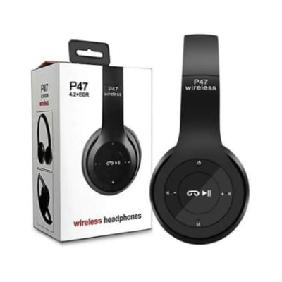 Picture of P47 Wireless Bluetooth Headphone Stereo Earphone-Black
