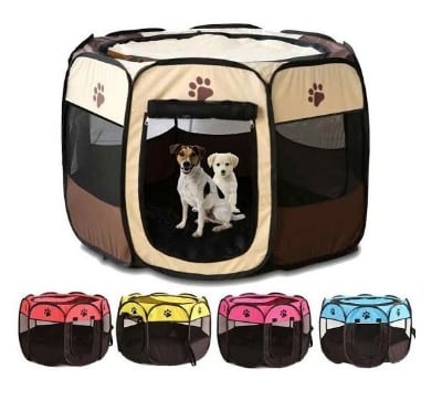Picture of (Large Size)Portable Folding Pet tent Dog House Cage Dog Cat Tent Playpen Puppy Kennel Easy Operation Octagon Fence Easy House for cat and dog - 200 gm