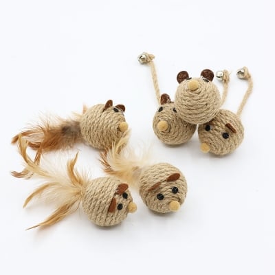 Picture of 1pcs Little Mouse Cat Toy Realistic Pet Toys Mice For Cats Toys - Multicolor - 