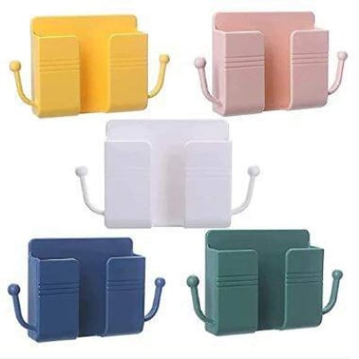 Picture of 1 Piece Wall Mount Organizer Storage Box Remote Control Mounted Mobile Phone Wall Holder Charging Multifunction Holder Stand-Multicolor