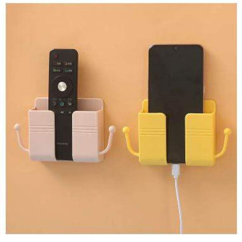 Picture of 1 Piece Wall Mount Organizer Storage Box Remote Control Mounted Mobile Phone Wall Holder Charging Multifunction Holder Stand-Multicolor