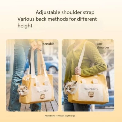 Picture of Cat Carrier Bag Canvas Pet Shoulder Bag for Puppy Small Dogs and Cats Hiking - 50 gm
