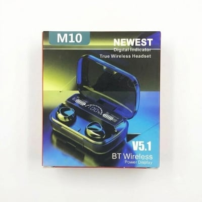 Picture of New M10 TWS Earphone 9D Stereo LED Digital Display Touch  Technology - Earphone-Black