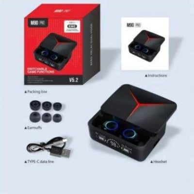 Picture of M90 Pro TWS ANC Earphones HD Voice, Noise Cancelling, Bluetooth Earbuds -  Sound Experience-Black