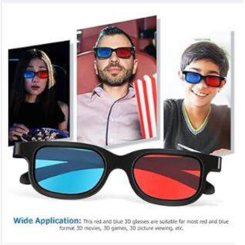 Picture of high Quality-Plastic Anaglyphic Blue&Red TV Movie 3D Glasses 3D Vision 1122.1-Black