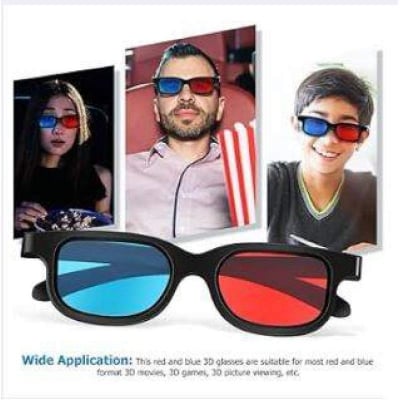 Picture of high Quality-Plastic Anaglyphic Blue&Red TV Movie 3D Glasses 3D Vision 1122.1-Black