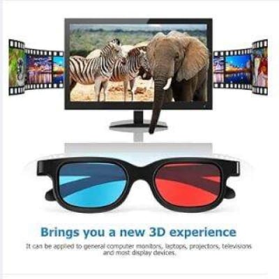 Picture of high Quality-Plastic Anaglyphic Blue&Red TV Movie 3D Glasses 3D Vision 1122.1-Black