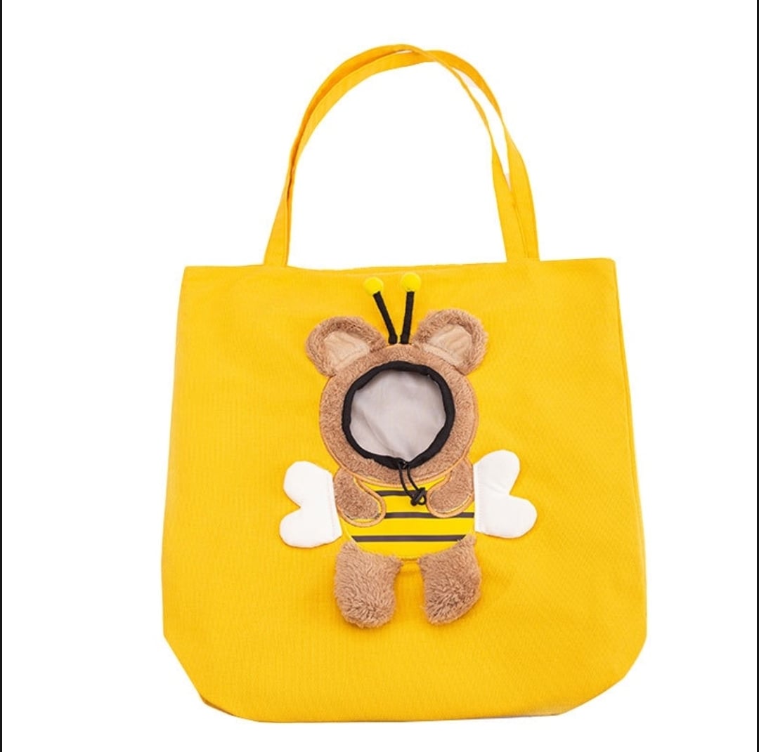 Picture of Cat Carrier Bag Canvas Pet Shoulder Bag for Puppy Small Dogs and Cats Hiking - Yellow - 