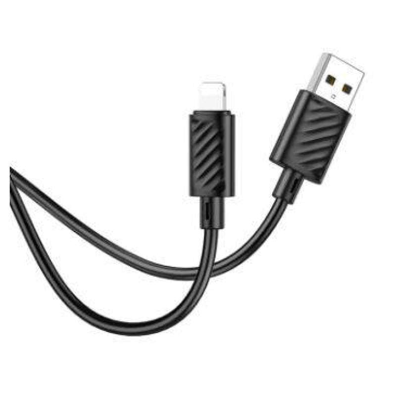 Picture of Hoco X88 Gratified USB to Lightning 2.4A Fast Charging Data Cable for iPhone-Black