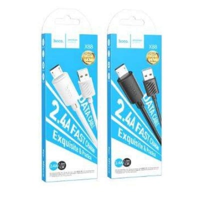 Picture of Hoco X88 Micro Usb Fast Charging Cable Type-B Gratified Fast Charging Data Cablefor Micro Usb Type B Cable-Black