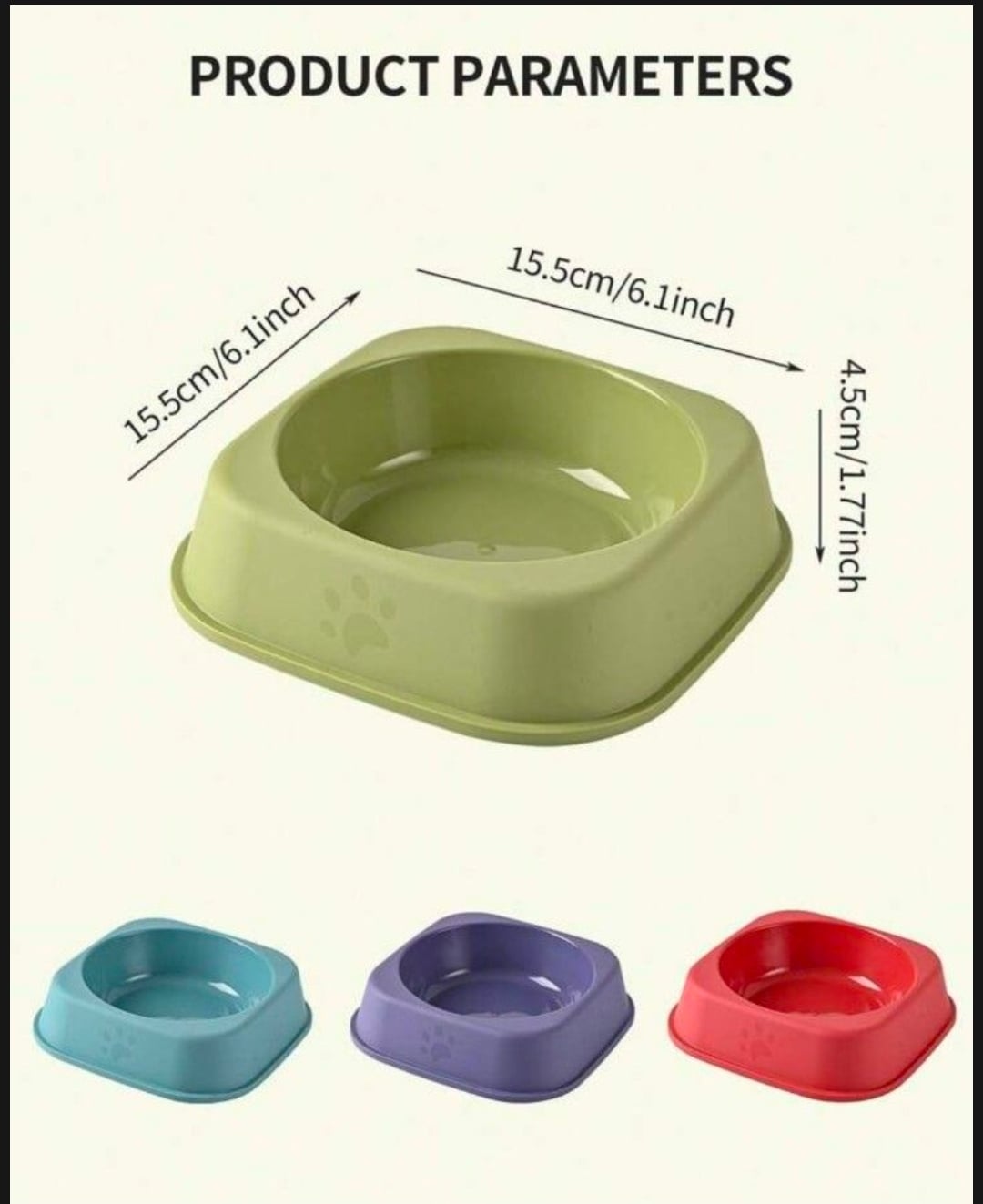 Picture of 1pc Random Color Paw Prints Cat Bowl, Cat Food Plate, Cat Water Dish, Anti-Tipping Design, Pet Feeding Bowl - 20 gm