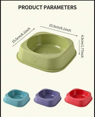 Picture of 1pc Random Color Paw Prints Cat Bowl, Cat Food Plate, Cat Water Dish, Anti-Tipping Design, Pet Feeding Bowl - 20 gm
