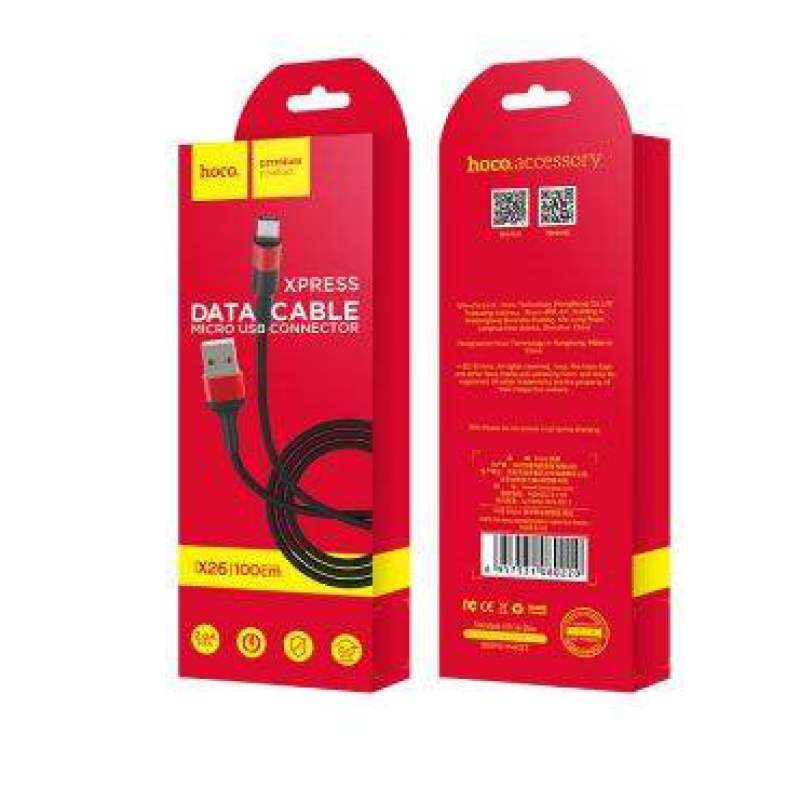 Picture of hoco X26 Xpress charging data cable for USB to Micro-USB  1m-Black