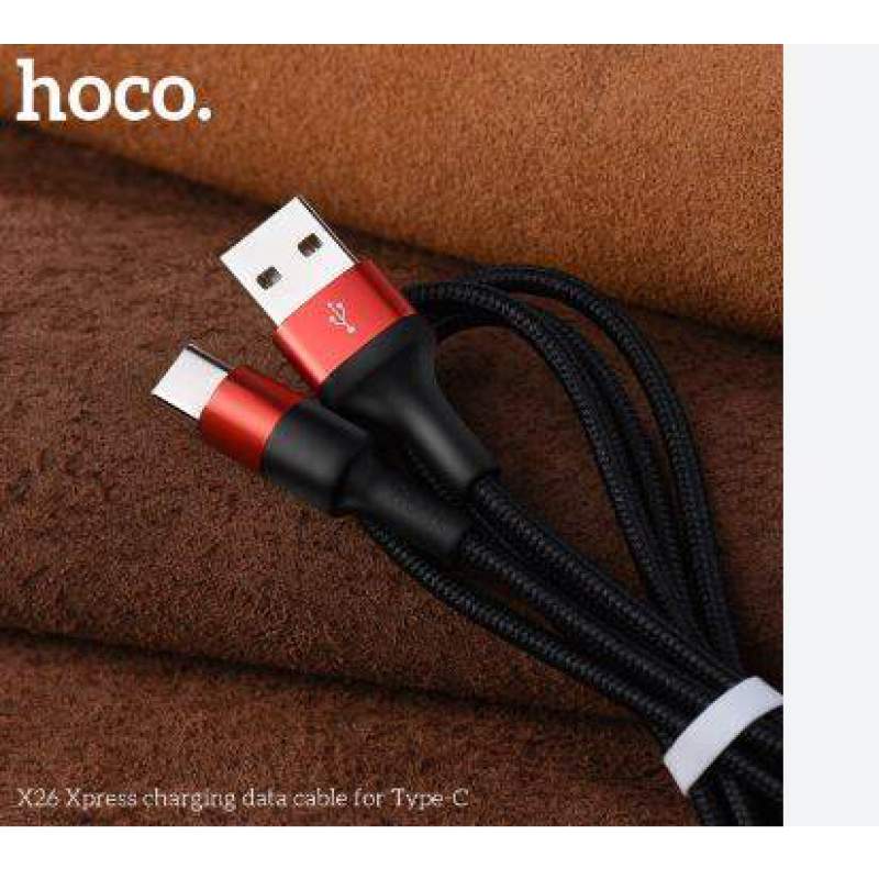 Picture of Hoco X26 Xpress charging data cable for Micro USB type C - 1M Black