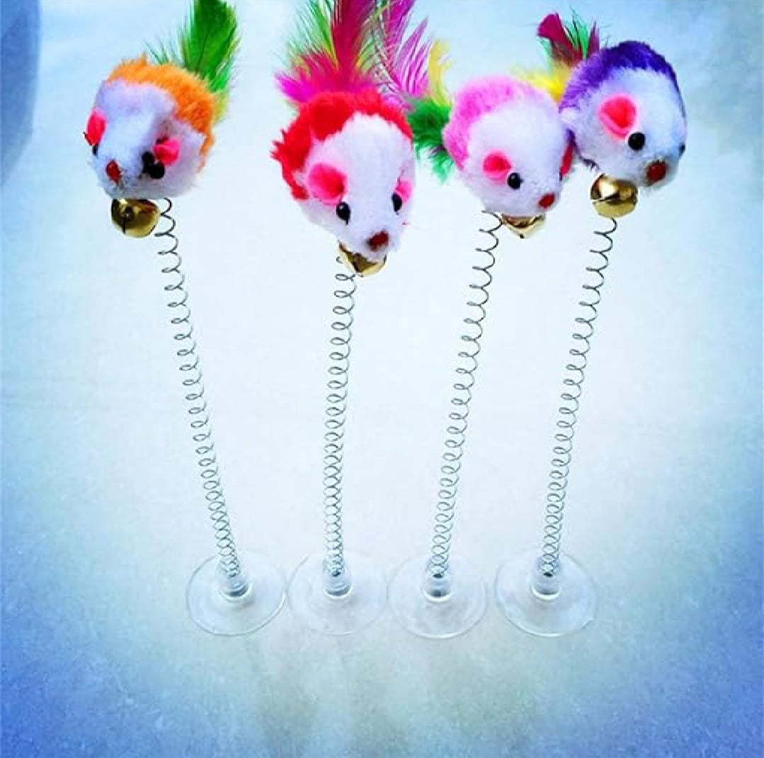 Picture of Funny Cat Toys for Cat Kitten Playing Pet Toys (suction cup) - Multicolor - 10 gm