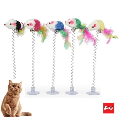 Picture of Funny Cat Toys for Cat Kitten Playing Pet Toys (suction cup) - Multicolor - 10 gm
