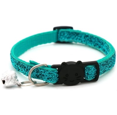 Picture of Adjustable Pet Cat Collar With Bell Puppy Neck Strap Soft For Small Dog Collars Cat Belt - Jori Collar - Mint - 10 gm