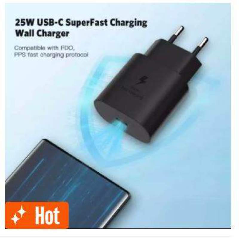 Picture of SAMSUNG 25W USB-C Super Fast Charging Wall Charger (Samsung Galaxy S20/S20+/S20 Ultra/Note10/Note20/plus/S10 5G-Black