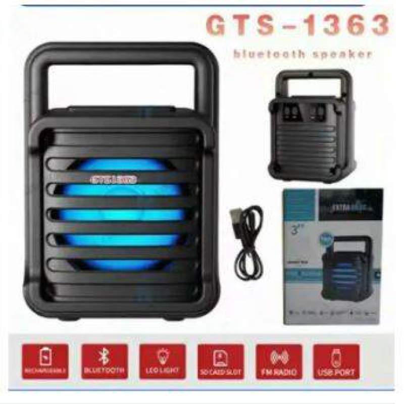 Picture of GTS 1363 Rechargeable Wireless Bluetooth Speaker Extra Bass Clean & Big Sound - Bluetooth Speaker Black