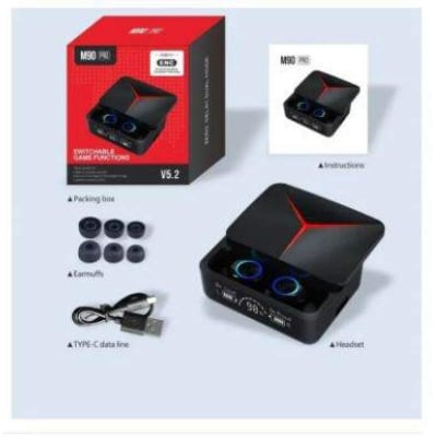Picture of M90 Pro TWS ANC Earphones HD Voice, Noise Cancelling, Bluetooth Earbuds - Elevate Your Audio with Unparalleled Sound Experience-Black