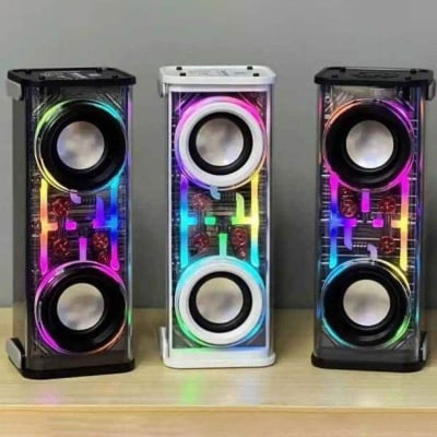 Picture of Mecha V8 Double-shot Little Steel Gun 10W Transparent Speaker-black