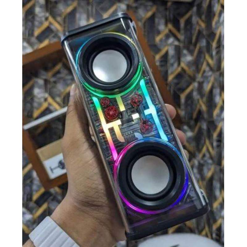Picture of Mecha V8 Double-shot Little Steel Gun 10W Transparent Speaker-black