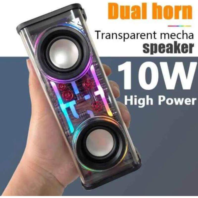 Picture of Mecha V8 Double-shot Little Steel Gun 10W Transparent Speaker-black